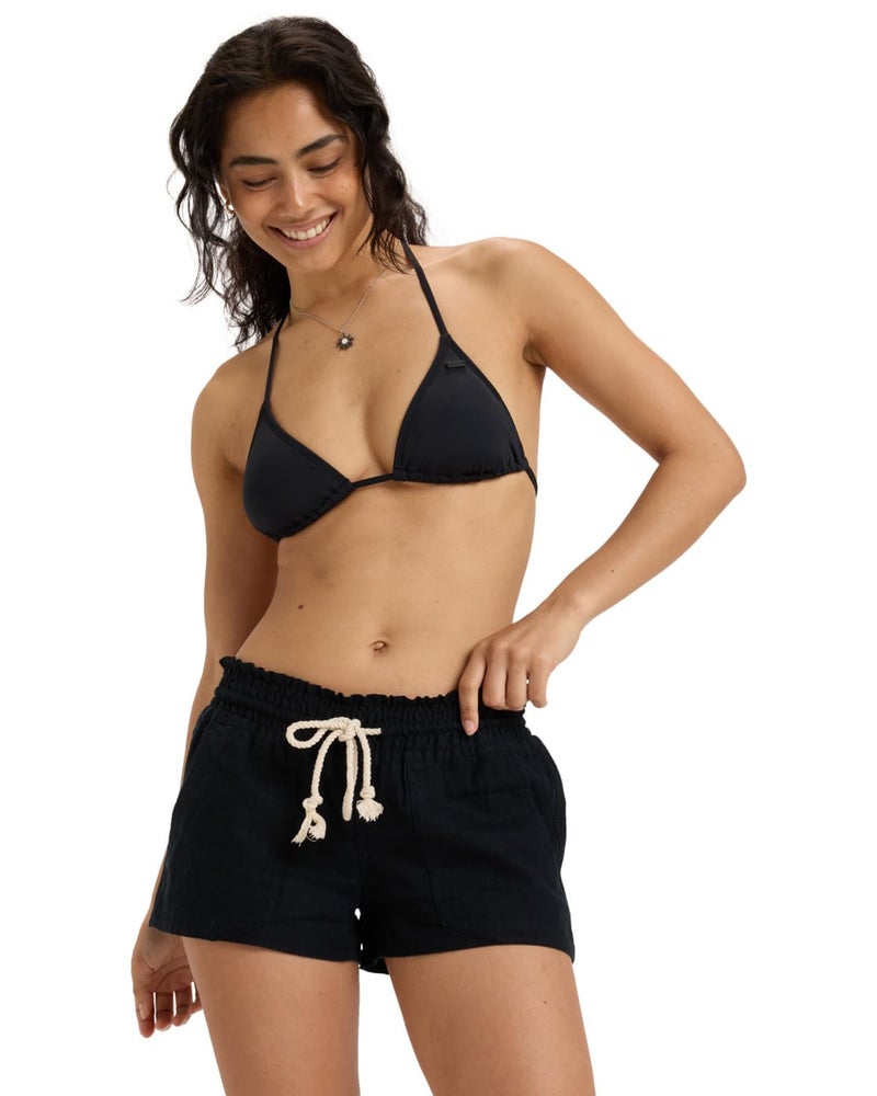 Roxy Women's Oceanside Short Elastic Waist Non Denim Shorts, True Black, Small - Image 1